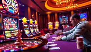 Exciting online gambling scene showcasing a professional dealer at https://co88.vin/ with rich colors and casino elements.