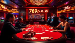 Experience the thrill of high-stakes gaming at https://789pp.nl/ with players at a luxurious poker table.