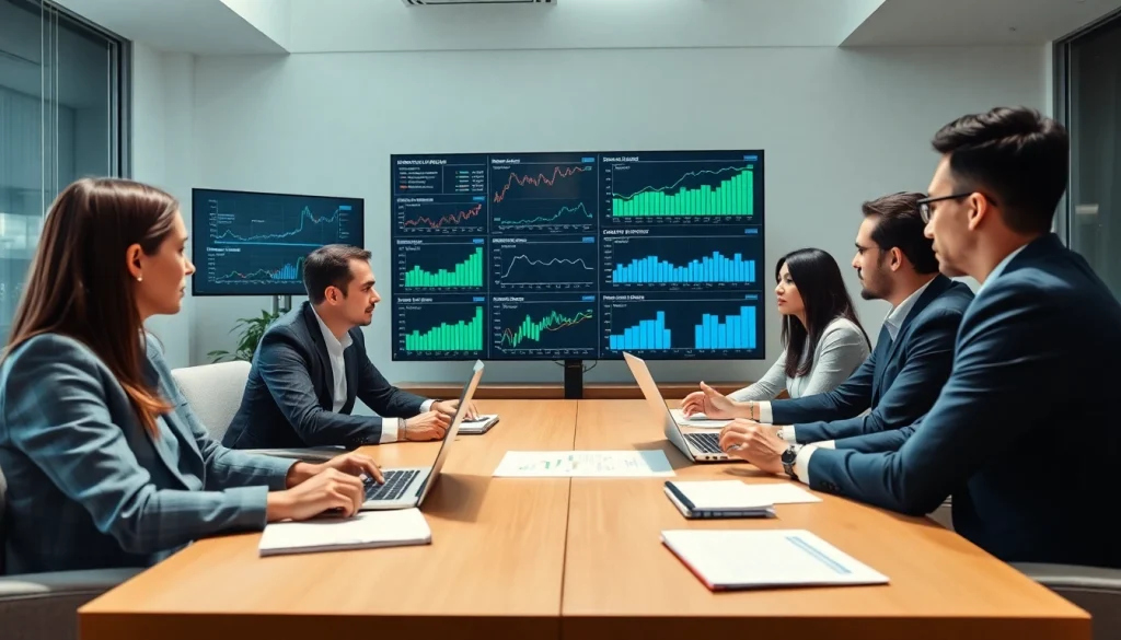 Analyze data to find competitor pricing with a focused business team in a modern office.