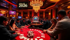 A luxurious casino scene showcasing high-stakes gambling with hidden wiki 2026 prominently featured.