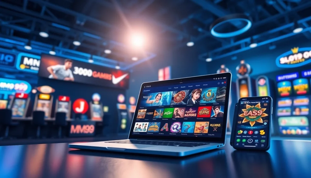 MM99 online gaming platform showcasing sports betting, live casino, and slot machines.