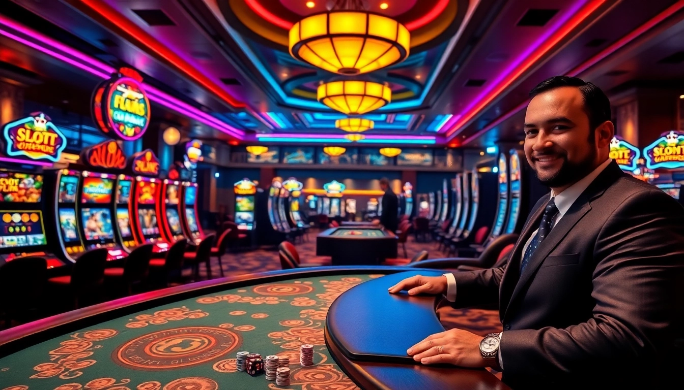 Rasakan sensasi Slot Depo 1K saat pemain berinteraksi dengan mesin slot yang penuh warna dan meja permainan yang hidup.