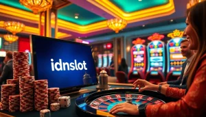 Experience the thrill of winning at idnslot with vibrant slot machines and engaging casino visuals.