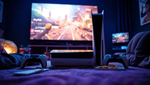 Highlighting the excitement of PS5 Pro game reviews in a vibrant gaming setup.