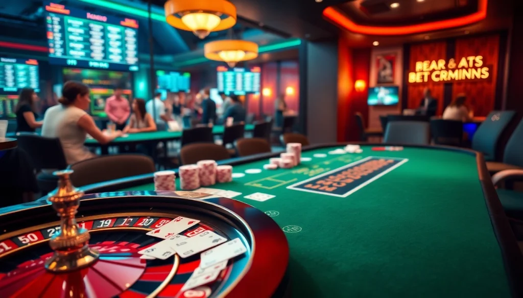 A thrilling casino scene showcasing a poker table with luxury features, perfect for 79 king enthusiasts