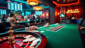 A thrilling casino scene showcasing a poker table with luxury features, perfect for 79 king enthusiasts