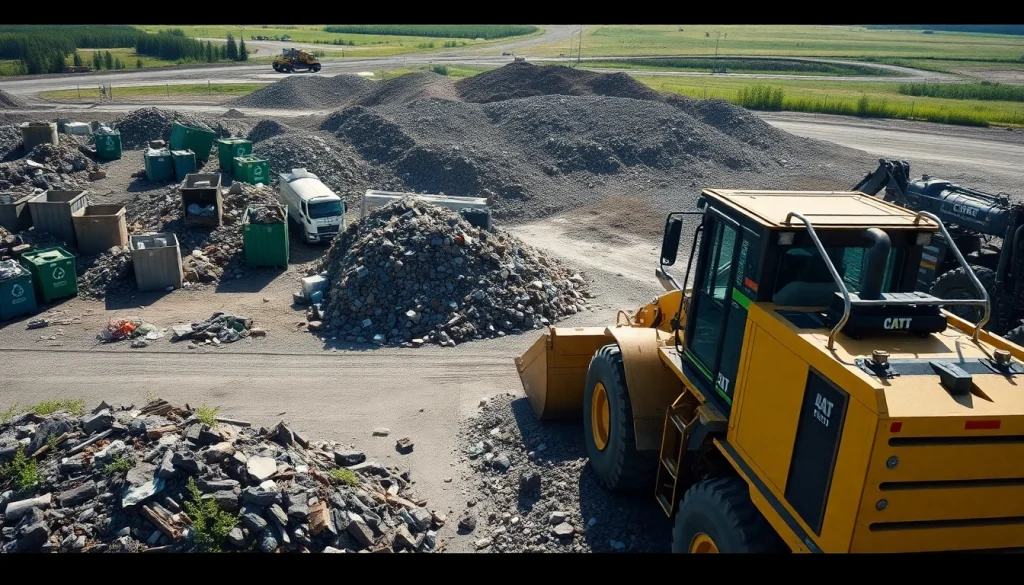 View of the Bonnyville dump site with machinery efficiently managing waste and recycling.