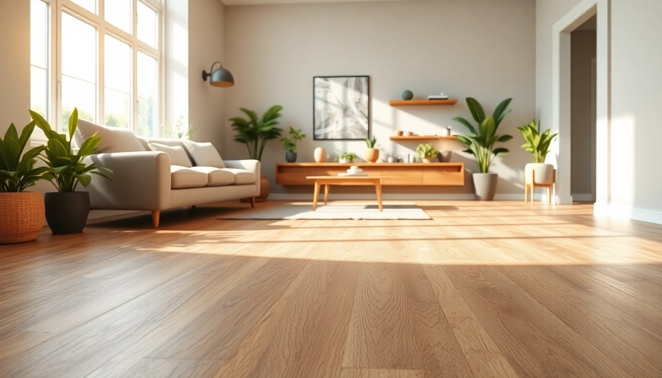 Beautifully designed living room showcasing vinyl flooring with wood-like texture and modern decor.