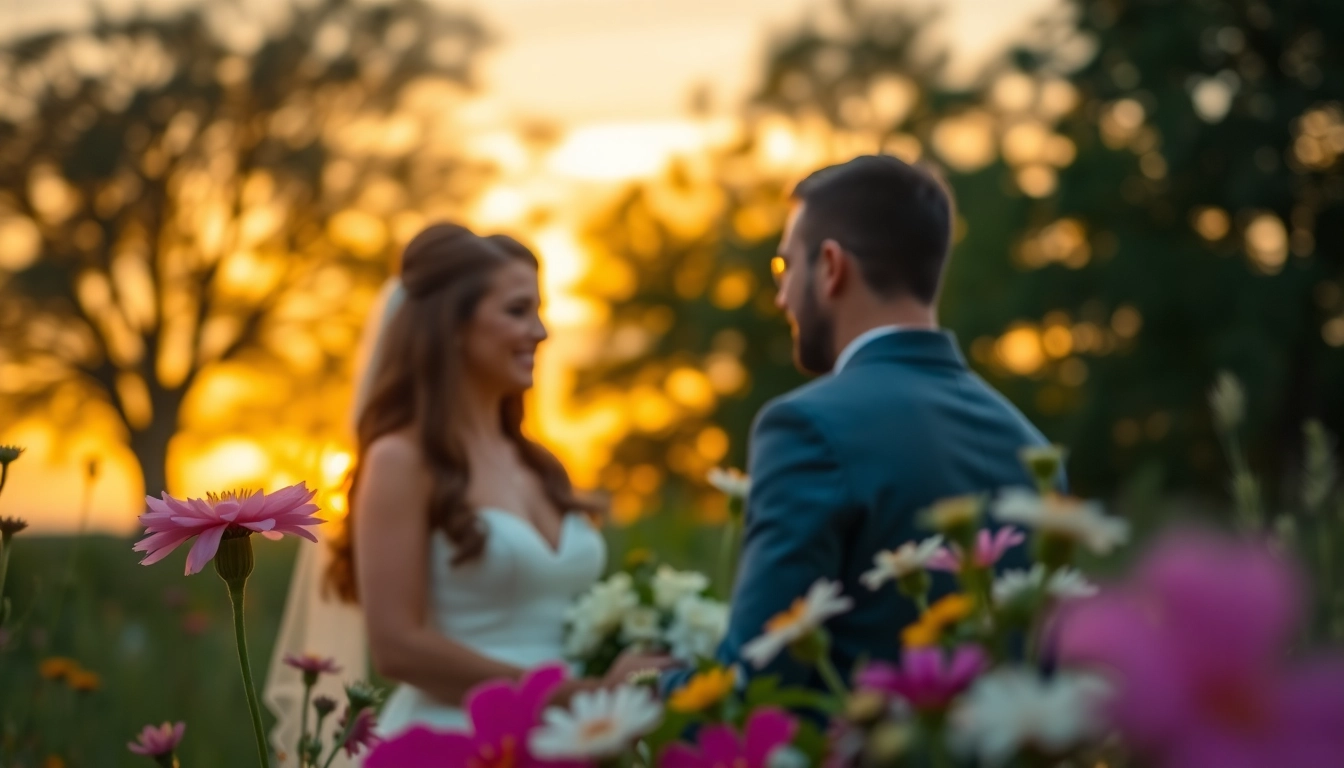 Wedding photographer captures an emotional couple during their outdoor ceremony.