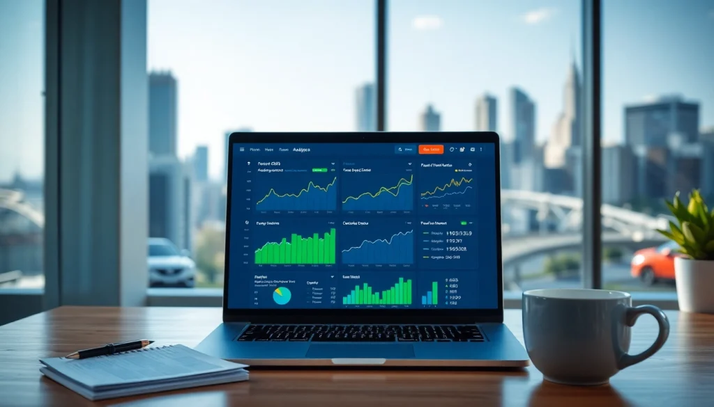 Visualize the SEO Rank Tracker dashboard with modern analytics and professional workspace elements.