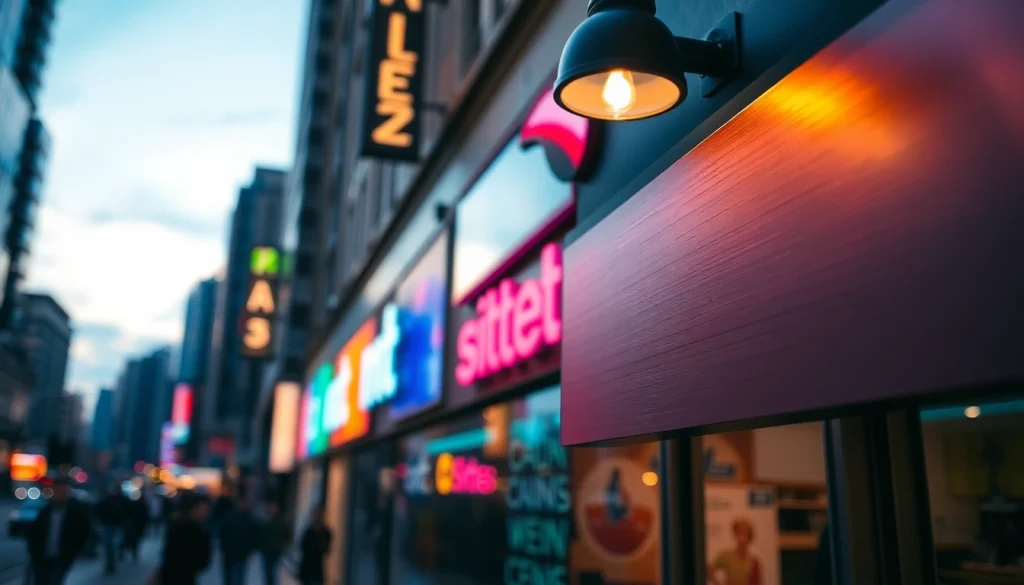 Engaging sign design showcased in an urban environment, highlighting modern aesthetics.