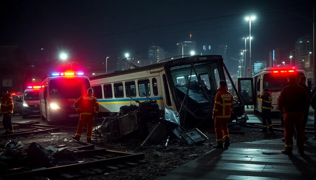 Responders assess the impact of the spain train crash, highlighting the scene's urgency and chaos.