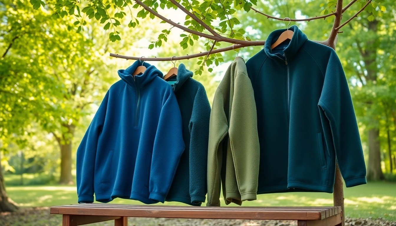 Ontdek geodkope fleece jassen in een natuurlijke omgeving met zachte texturen.